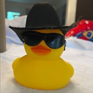 Yellow Rubber Duck with Black Hat and Sunglasses Large new
